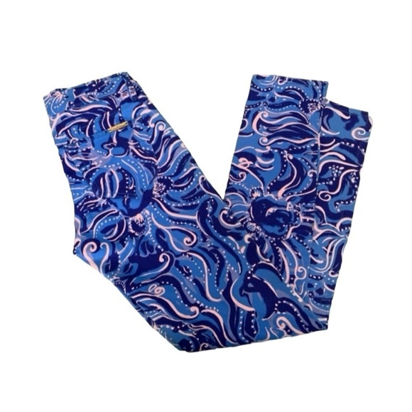 NWT LILLY PULITZER 29” South Ocean Crop Skinny Jean in Coastal Blue - Picture 3 of 3